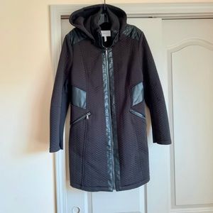BCBGeneration Black Hooded coat Pockets Zip Size L